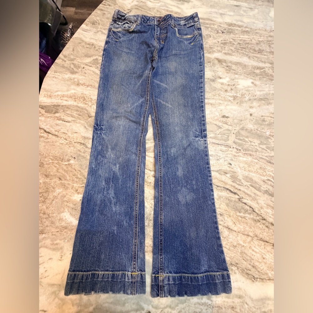 Leo Roma Flare Jeans Size 3 Juniors Medium Wash Bootcut Y2K Denim